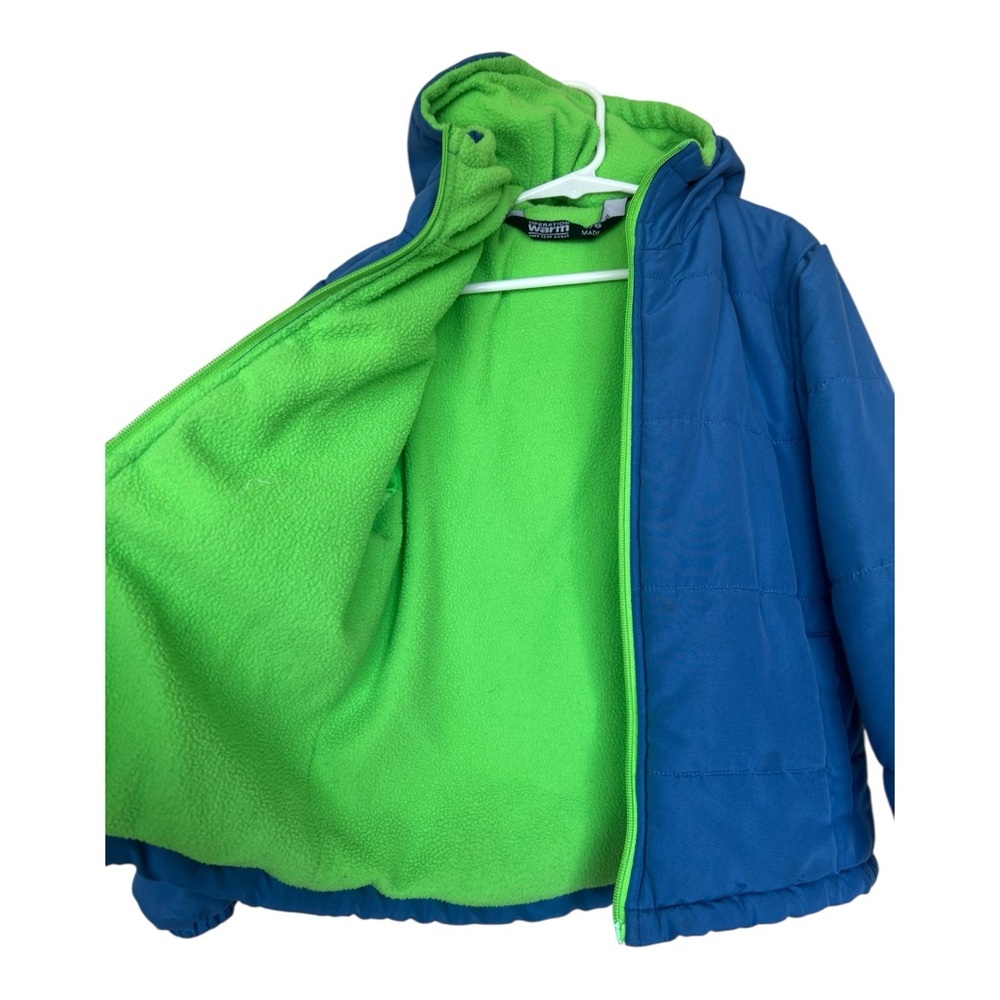 Bundles of 2 Boys Operation Warm Kids Blue and Red Puffer Jacket Size 5/6 - Picture 2 of 6